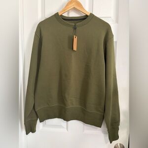 BNWT RAG & BONE MENS ICON ORGANIC COTTON SWEATSHIRT DARK OLIVE US SIZE SMALL (S)